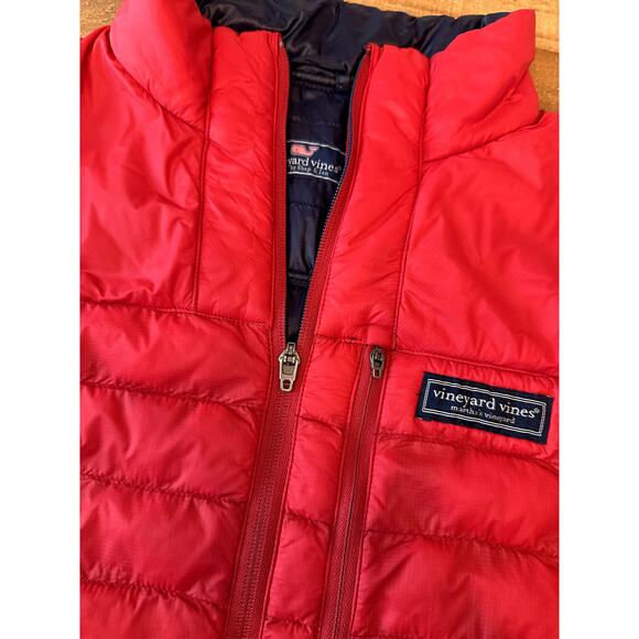 Vineyard Vines Red Packable Puffer Jacket Men’s Small – Lightweight Quilted - Picture 2 of 6